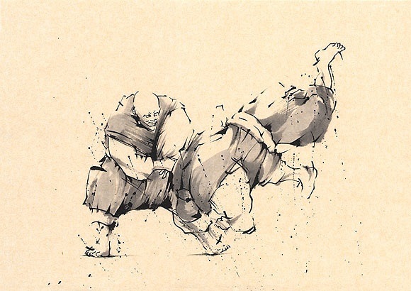 日本勝亦勇水墨功夫中華武術(shù)插畫(huà)(八)