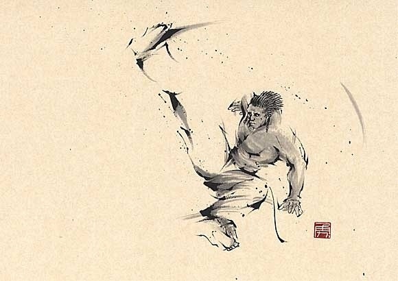 日本勝亦勇水墨功夫中華武術(shù)插畫(huà)(八)