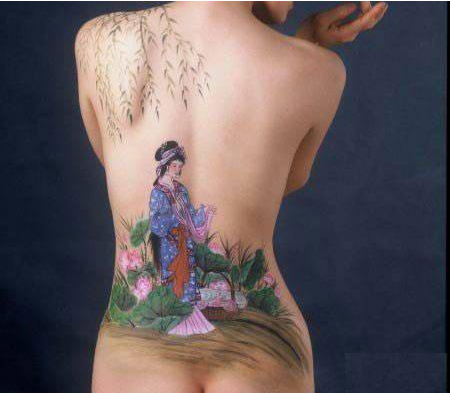 人體彩繪藝術(shù)，家佳樂文學(xué)彩繪