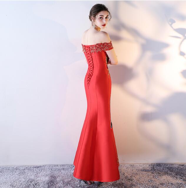 家佳樂文學刺繡綁帶中式婚禮禮服