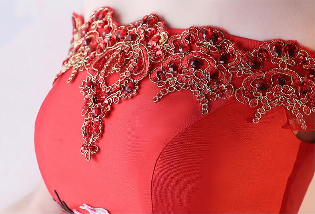 家佳樂文學刺繡綁帶中式婚禮禮服