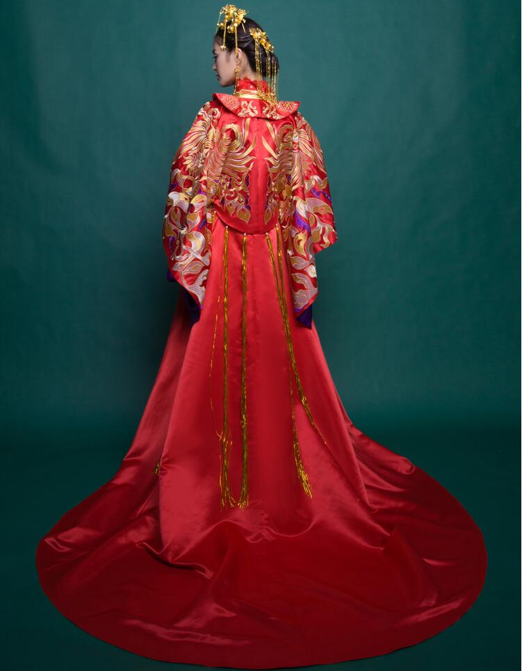 中式復古龍鳳褂喜服中式禮服圖片