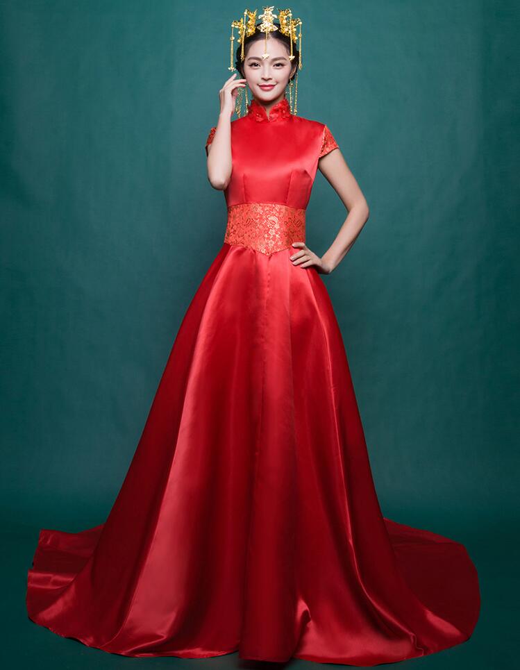 中式復古龍鳳褂喜服中式禮服圖片