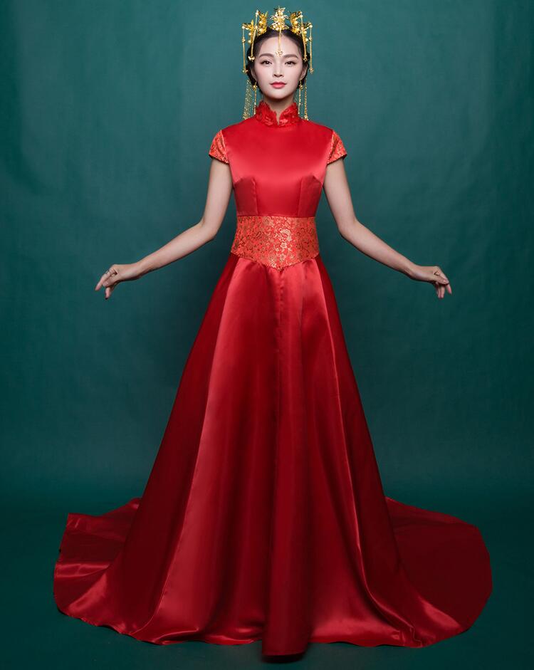 中式復古龍鳳褂喜服中式禮服圖片