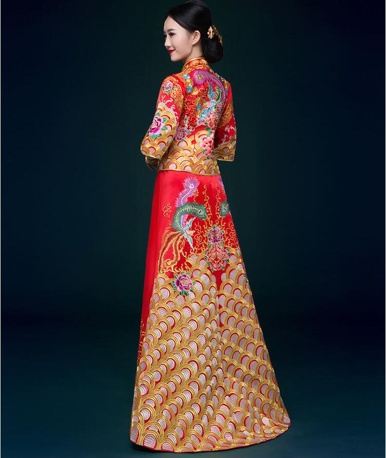 家佳樂文學(xué)刺繡錦緞復(fù)古嫁衣中式禮服