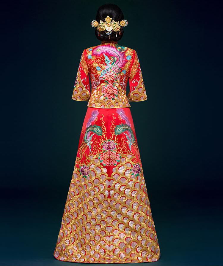 家佳樂文學(xué)刺繡錦緞復(fù)古嫁衣中式禮服