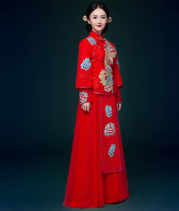 家佳樂文學刺繡中式婚紗中式禮服圖片