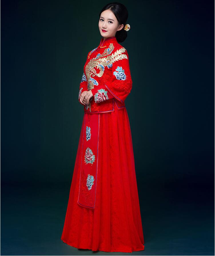 家佳樂文學刺繡中式婚紗中式禮服圖片