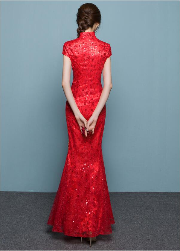 性感魚尾刺繡家佳樂文學(xué)嫁衣中式禮服