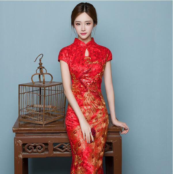 性感魚尾刺繡家佳樂文學(xué)嫁衣中式禮服