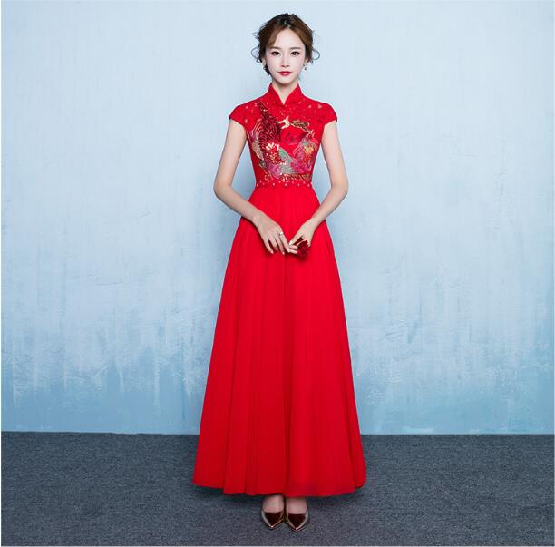 中式立領(lǐng)家佳樂(lè)文學(xué)刺繡中式禮服