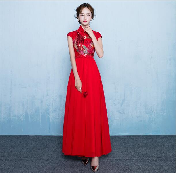 中式立領(lǐng)家佳樂(lè)文學(xué)刺繡中式禮服