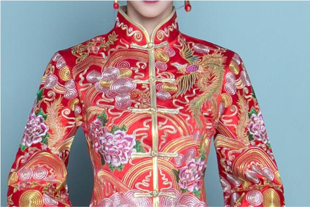 家佳樂(lè)文學(xué)刺繡旗袍嫁衣中式禮服