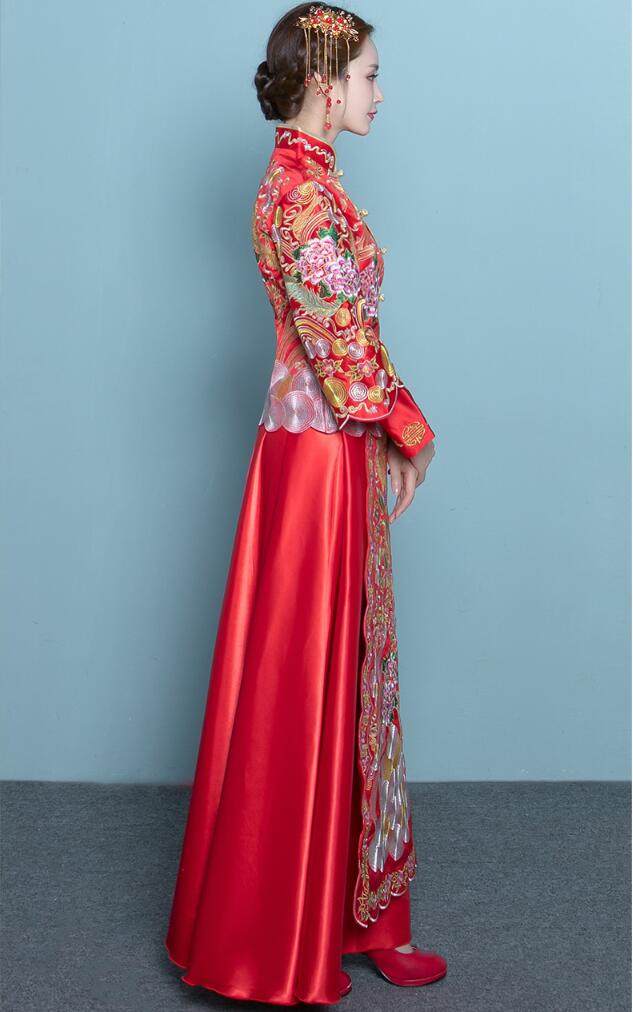 家佳樂(lè)文學(xué)刺繡旗袍嫁衣中式禮服