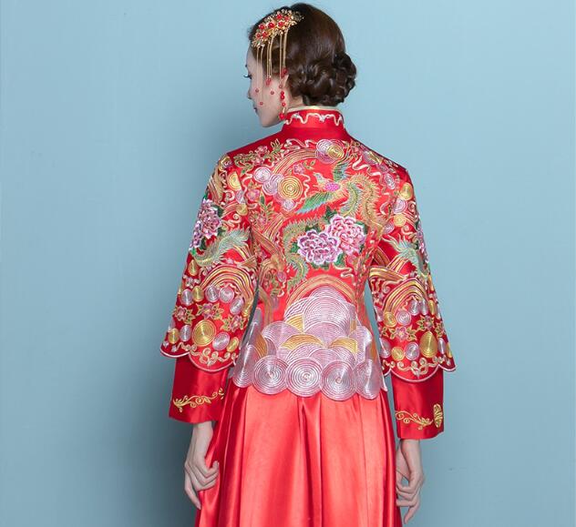 家佳樂(lè)文學(xué)刺繡旗袍嫁衣中式禮服