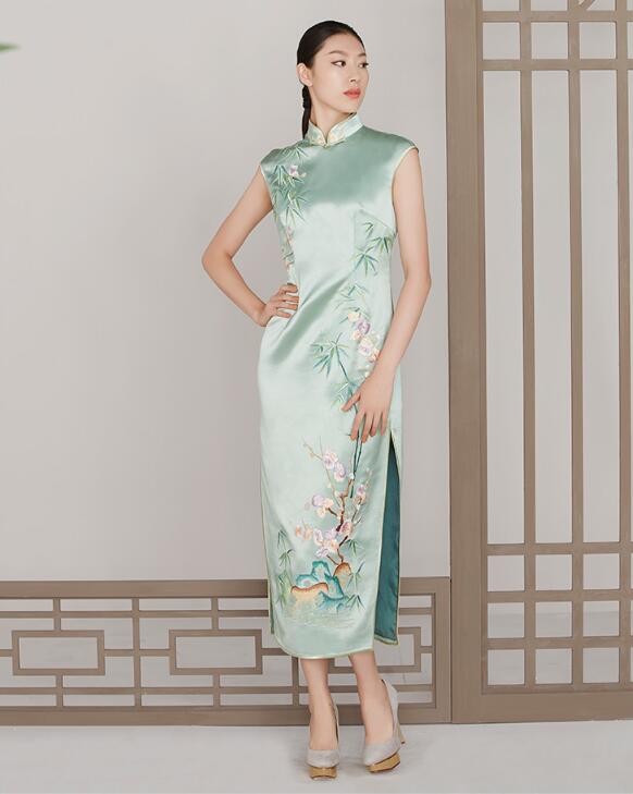 家佳樂文學(xué)刺繡梅花宴會禮服中式禮服