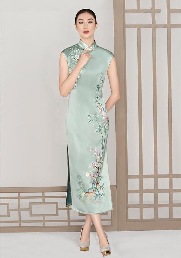 家佳樂文學(xué)刺繡梅花宴會禮服中式禮服