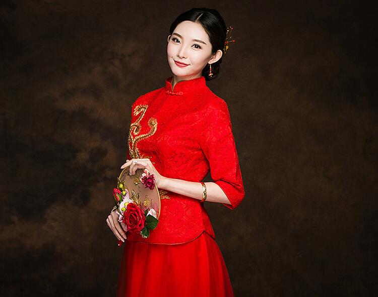 家佳樂文學(xué)禮服中式新娘禮服圖片