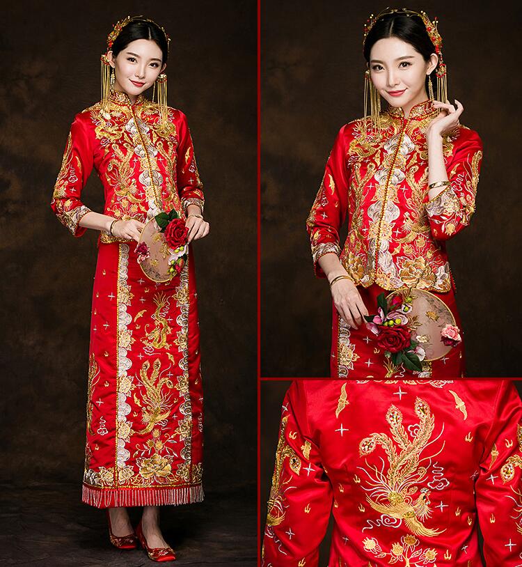 龍鳳褂中式新娘禮服家佳樂(lè)文學(xué)禮服