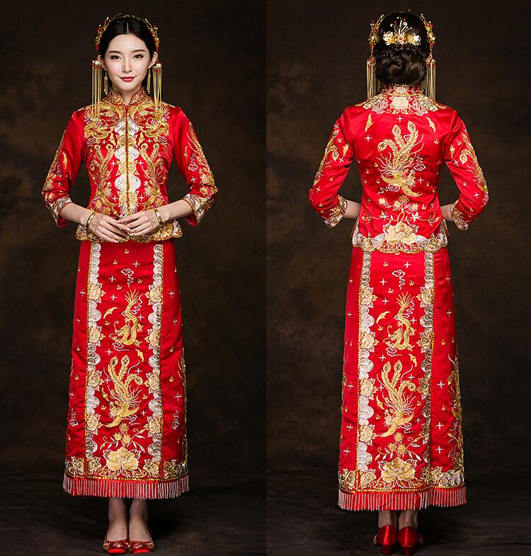 龍鳳褂中式新娘禮服家佳樂(lè)文學(xué)禮服