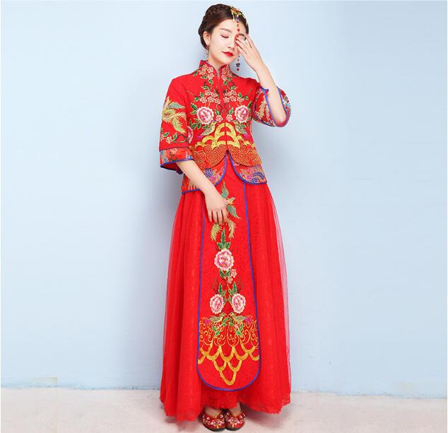 夏季復古秀禾服中式婚禮禮服