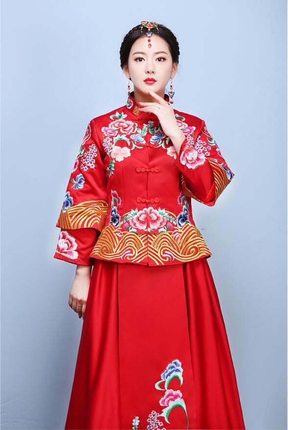 家佳樂(lè)文學(xué)龍鳳褂嫁衣中式婚禮禮服