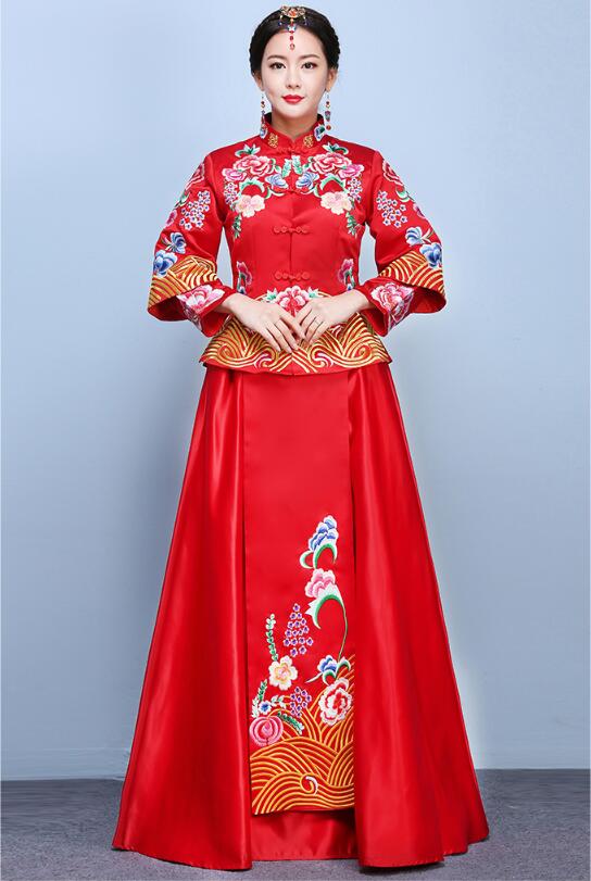 家佳樂(lè)文學(xué)龍鳳褂嫁衣中式婚禮禮服