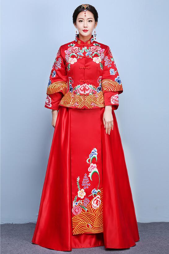 家佳樂(lè)文學(xué)龍鳳褂嫁衣中式婚禮禮服