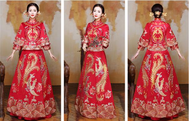 家佳樂(lè)文學(xué)蘇繡秀禾服嫁衣中式婚禮禮服