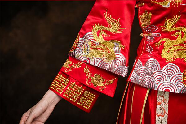 家佳樂(lè)文學(xué)繡花喜字新娘禮服中式婚禮禮服