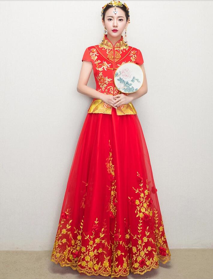 家佳樂文學新娘禮服中式婚禮禮服圖片