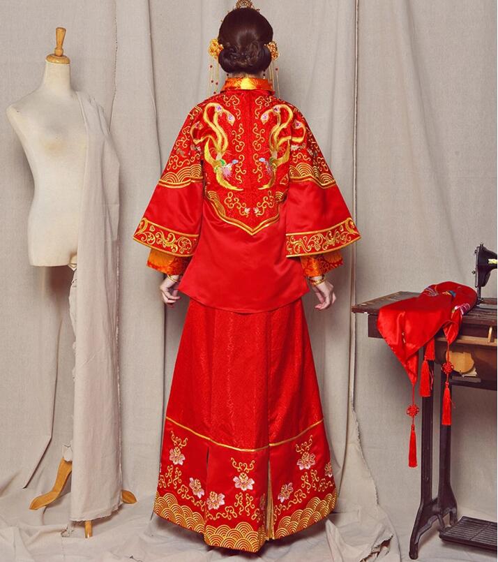 鳳凰于飛刺繡家佳樂文學(xué)嫁衣中式禮服