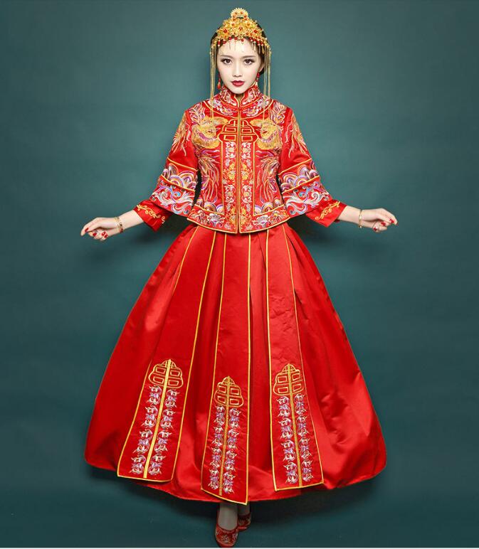 家佳樂(lè)文學(xué)秀禾服刺繡裙褂中式禮服