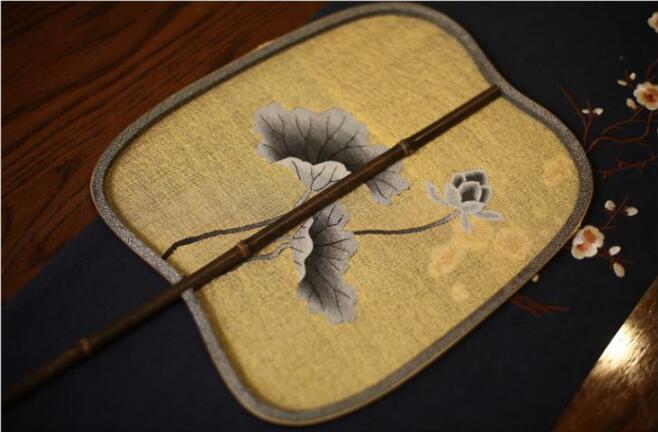 家佳樂文學(xué)紫竹緙絲團(tuán)扇圖片