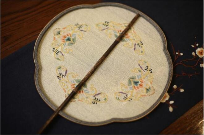 家佳樂文學(xué)紫竹緙絲團(tuán)扇圖片