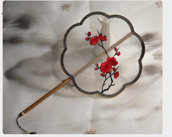 家佳樂文學(xué)玉竹柄刺繡宮扇