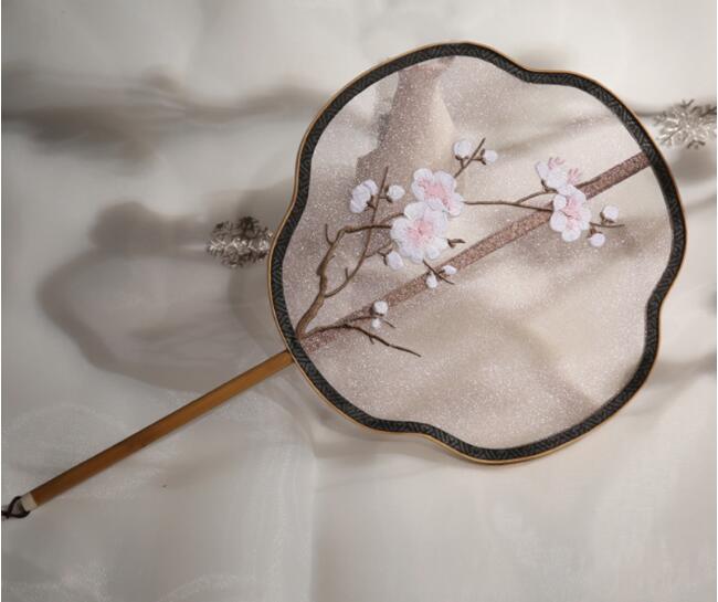 家佳樂文學(xué)玉竹柄刺繡宮扇