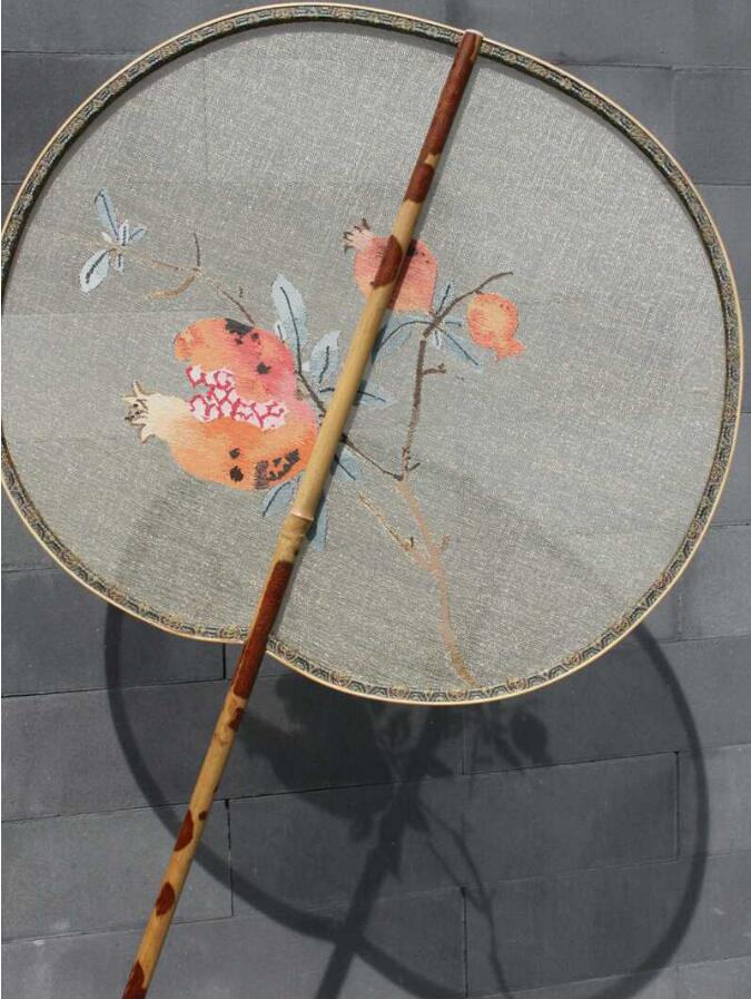 家佳樂(lè)文學(xué)湘妃竹柄緙絲宮扇