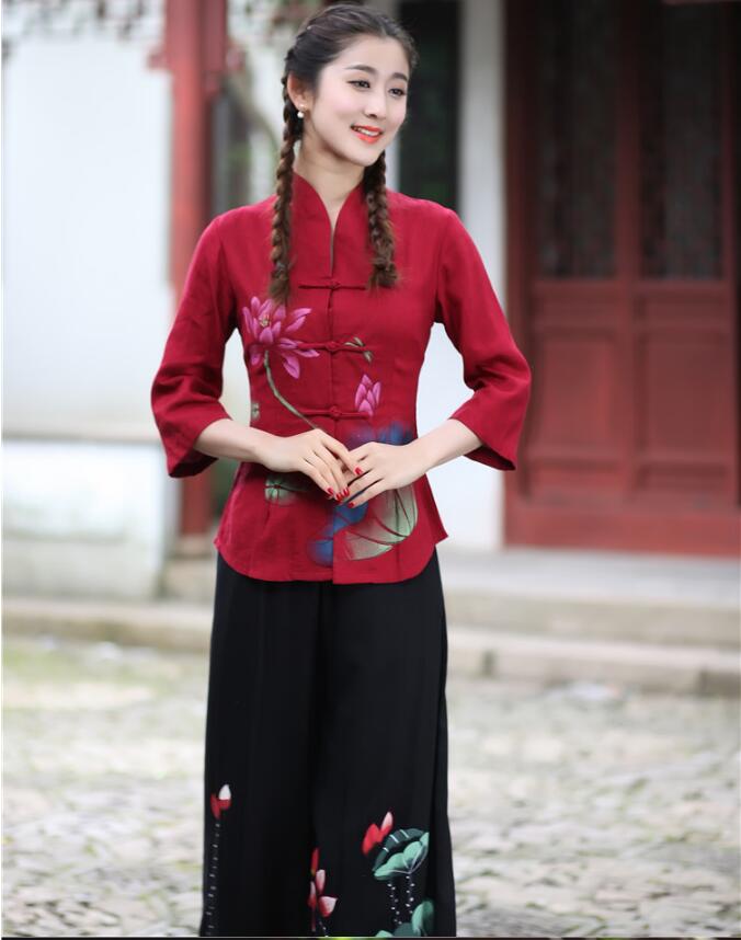 夏天復古立領(lǐng)旗袍唐裝