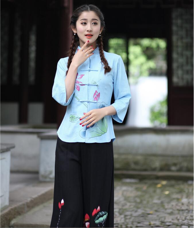 夏天復古立領(lǐng)旗袍唐裝