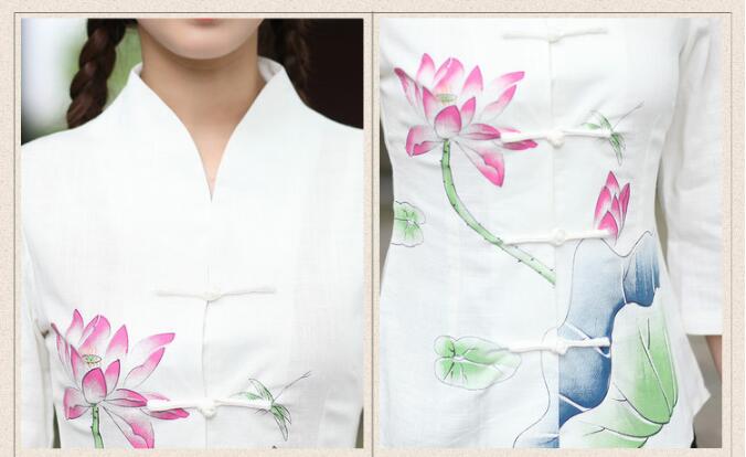 夏天復古立領(lǐng)旗袍唐裝