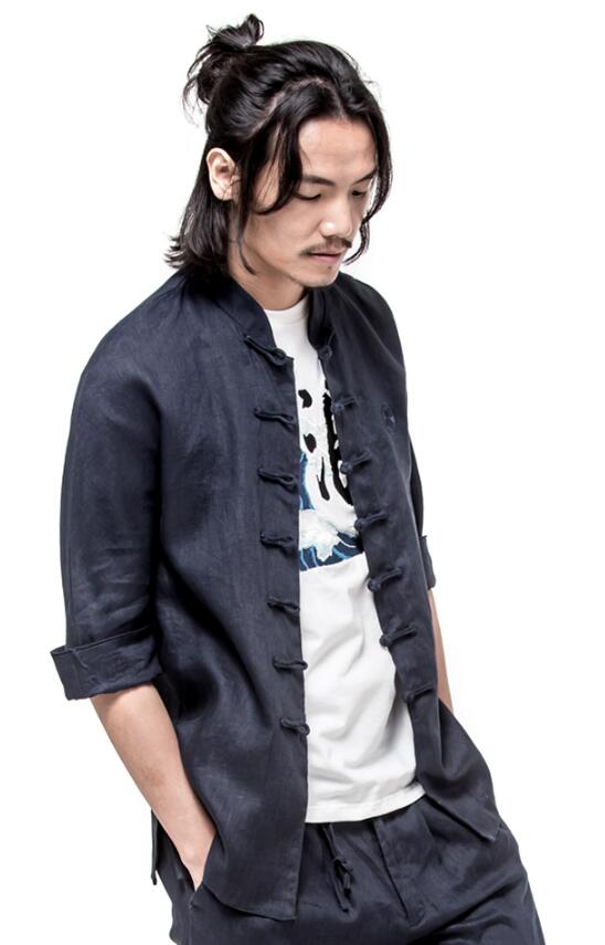 家佳樂文學(xué)復(fù)古刺繡男士唐裝