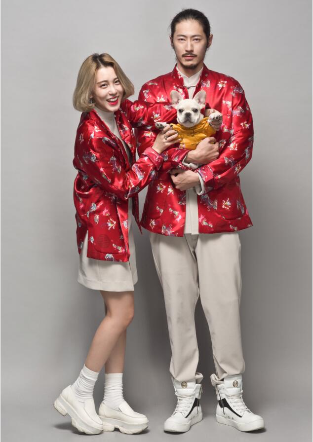 家佳樂文學(xué)麒麟印花盤扣唐裝圖片