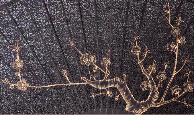 家佳樂(lè)文學(xué)烏木扇雕刻拉花折扇