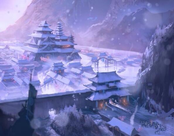 繪本中的亭臺樓閣古風(fēng)插畫圖片