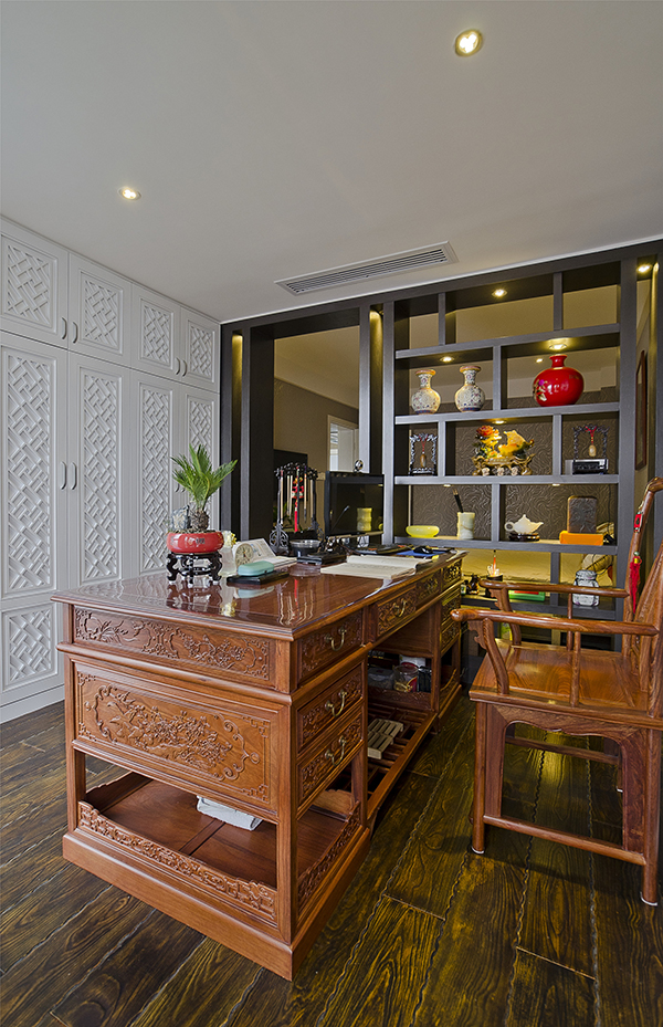 簡潔清爽的會舍新中式裝修設(shè)計