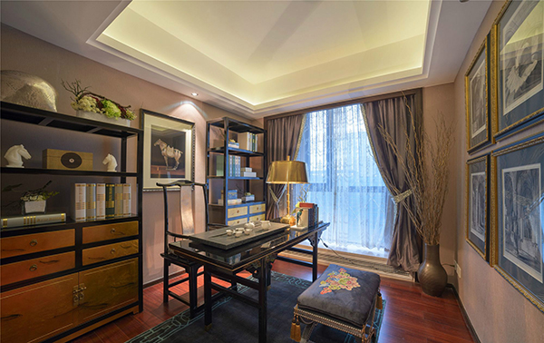 新中式裝飾風(fēng)格，會(huì)舍裝修設(shè)計(jì)
