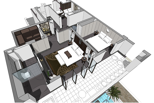 新中式會(huì)舍裝修設(shè)計(jì)樣板圖