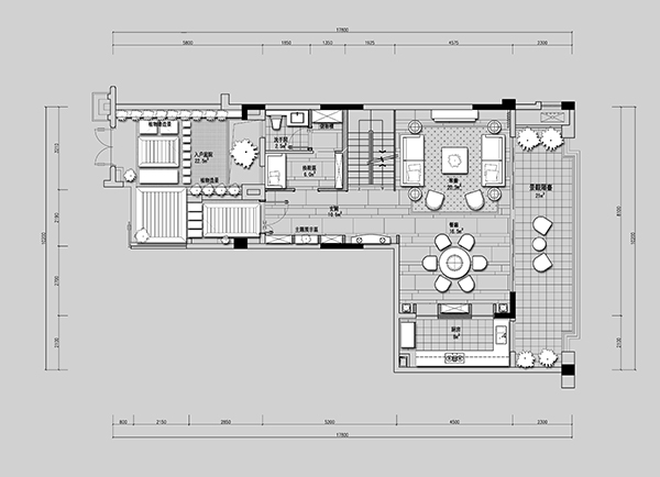 新中式會舍裝修設(shè)計樣板圖