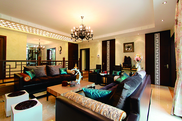 中天花園，簡約新中式家裝別墅樣板房